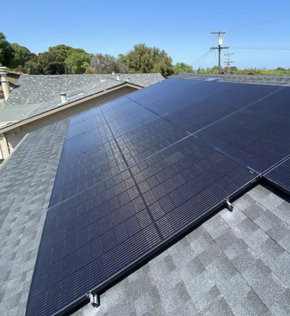 Before and after solar panel cleaning